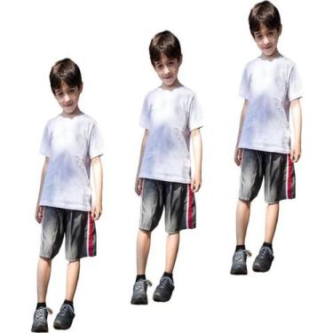 Imagem de Kit 3 Bermudas Short Infantil Tactel - FR, 3 chumbo, 4