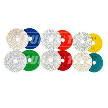 Imagem de Kit 6 Lixas Diamantadas Brilho D água Para Mármore Granito Porcelanato