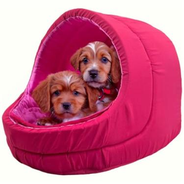 Imagem de Cama Pet Iglu Raça Médio para Cachorro e Gato com Almofada (Rosa)