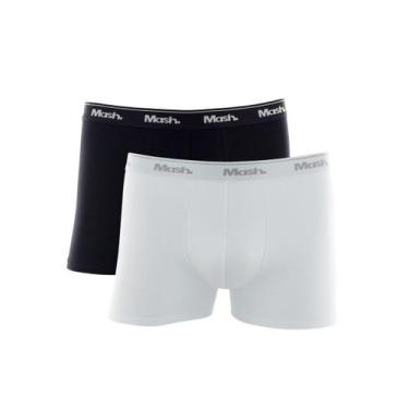 Imagem de Kit com 2 cuecas boxer mash 110.18 plus size, XGG, Branco, Preto