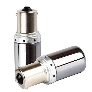 Imagem de Lâmpadas de seta de LED 1156 BA15S P21W S25 amarelo âmbar livre de erros, sem anti-hipertensão, lâmpadas traseiras de substituição cromadas brilhantes invisíveis 3014SMD 12V 21W pacote com 2 【1797】