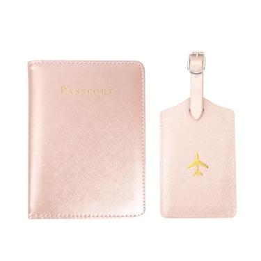 Imagem de Porta-passaporte, carteira para passaporte e cartão de vacina, capa para passaporte, rosa