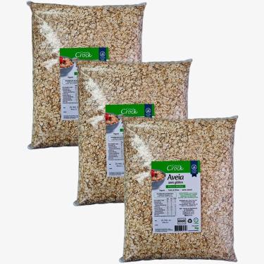 Imagem de Kit 3X: Aveia Em Flocos Médios Sem Glúten Leve Croc 1Kg