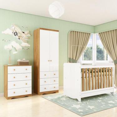 Imagem de Quarto de Bebê Completo com Berço Minicama Ben Guarda Roupa Smim New e