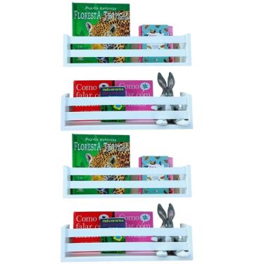 Imagem de Kit Nicho Parede Livro Infantil Estante Bonecos Carrinho