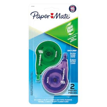 Imagem de Paper Mate Liquid Paper DryLine, fita extralonga, cores sortidas, 2 unidades