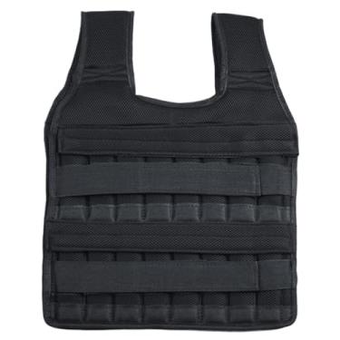 Imagem de NASSMOSSE Colete pesado para homens e mulheres até 35 kg colete pesado respirável com bolso de 32 pesos acolchoado para treinamento de força, sem pesos