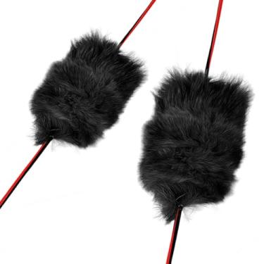 Imagem de YLS Silenciador de corda com arco recurvo amortecedor de arco estabilizador bolas de castor/lontra silenciador de corda de arco preto puro