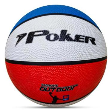 Imagem de Bola Poker Basquete Outdoor 7, Branco, Azul, Vermelho, Único