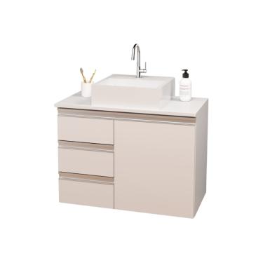 Imagem de Balcão Móvel Gabinete Mdf Para Banheiro Com Tampo & Cuba 70cm