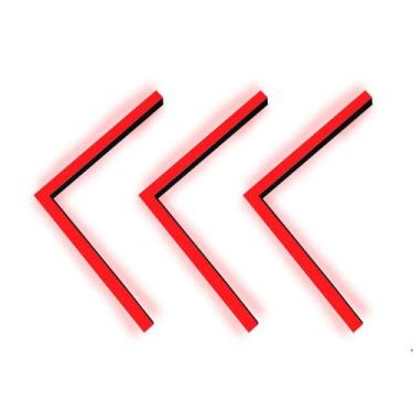 Imagem de Perfil Seta De Led 50x50cm Sobrepor 35mm  Fita  Fonte 10a Iluminação -