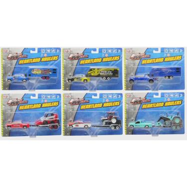 Imagem de Miniatura em Metal Caminhonete + Trailer - Fresh Metal Heartland Haulers - 1/64 - Maisto