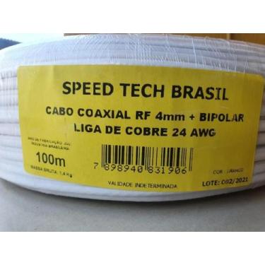 Imagem de Rolo Do Cabo Coaxial 4mm+bipolar 75% Speed Tech 100m