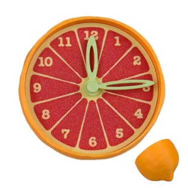 Imagem de Relógio Para Mesa | Relógio De Mesa Citrus Impresso Em 3D,Funciona Com Pilhas Silencioso Acessórios De Decoração Para Sala De Estar Quarto E Decoração De Casa Escola