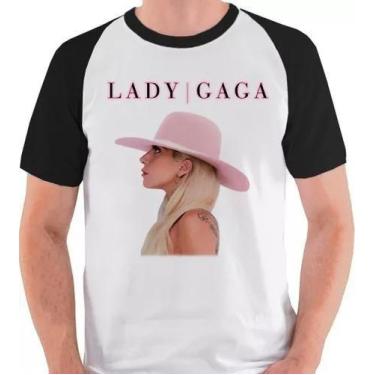 Imagem de Camiseta Lady Gaga Pop Nome Camisa Blusa Raglan - Loja Dinka, M, Branc