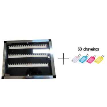 Imagem de Claviculário Porta Chaves Para 60 Chaves + 60 Chaveiros - PR CAR