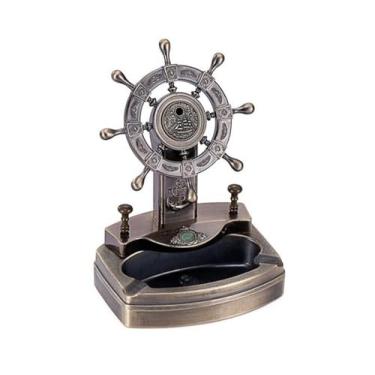 Imagem de Cinzeiro vintage para homens fumadores criatividade do cinzeiro estilo retro multifuncional metal para mesa de escritório em casa ornamentos