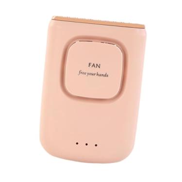 Imagem de IEUDNS Ventilador de pescoço pendurado USB recarregável baixo ruído prático prático leve por mão/desktop/cintura ventilador 3 velocidades para executar, Rosa