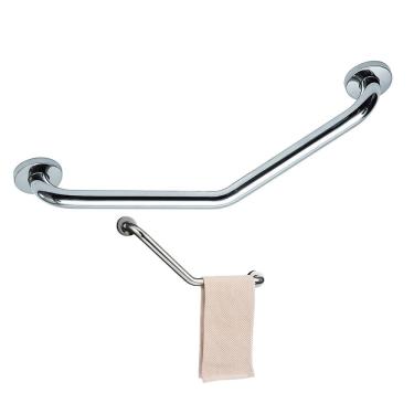 Imagem de Barra Alça Apoio Angular 25x25cm Box Banheiro Acessibilidade Criança Idoso Segurança 