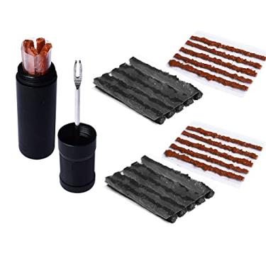 Imagem de Albedel Kit de reparo de pneu sem câmara de ar para bicicleta, plugues, ferramenta de reparo de pneus, fixação de perfuração plana MTB e bicicleta de montanha de estrada + 15 tiras (5 x 1,5 mm + 5 x