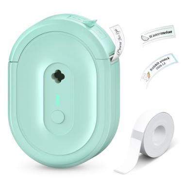 Imagem de Anycash Máquina de etiquetar com fita, impressora térmica Bluetooth portátil N12, etiquetadora de adesivos com vários modelos para organização de escritório, casa, cozinha, escola, verde