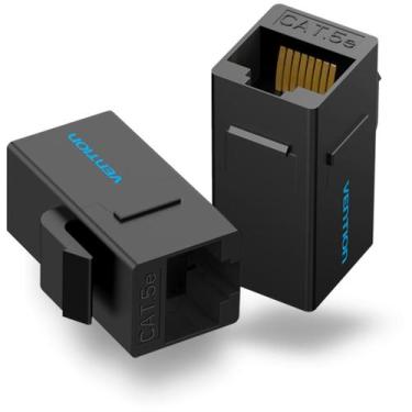 Imagem de Conector RJ45 Cat5e Vention Preto 10Gbps 600Mhz Plug Modular