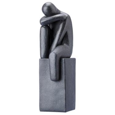 Imagem de Escultura Decorativa De Poli-Resina Reflexão Preto Rafimex