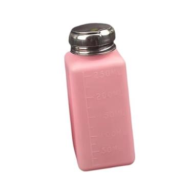 Imagem de predolo Dispensador de líquidos push down, recipiente para cosméticos, portátil, frasco de bombeamento vazio premium para demaquilante, salão pessoal, rosa,