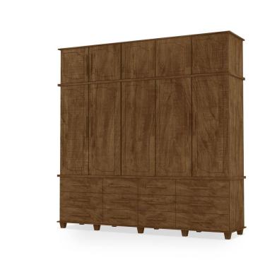 Imagem de Guarda Roupas Berlim 100% Mdf c/ 10 Portas 12 Gavetas Pés Madeira - Luapa - Malbec