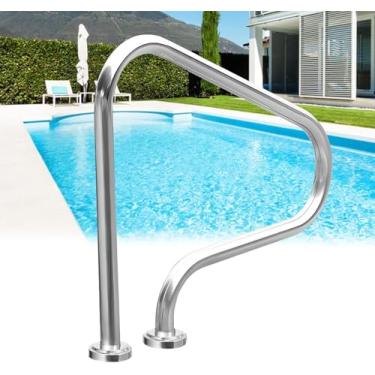 Imagem de Rail de escada da piscina, corrimão de piscina de aço inoxidável, corrimão de segurança da piscina para piscinas e spas