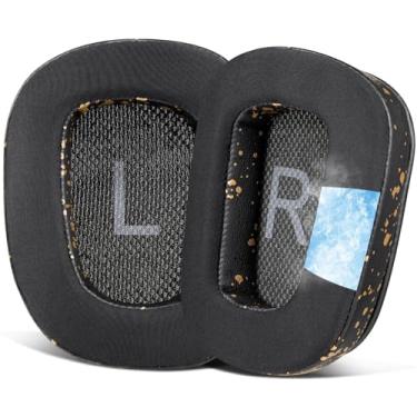 Imagem de SOULWIT Almofadas de orelha de substituição para Logitech G35 G930 G933 G933S G935 G633 G633S G635 G533 G430 G431 G432 G433 G332 G230 G231 G233Gaming Headset - Gel Refrescante Manchas Douradas