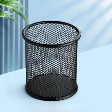 Imagem de Organizador de Mesa Metal Aramado Para Escritório 3 Divisões Porta Lapís Caneta Clips (Redondo)