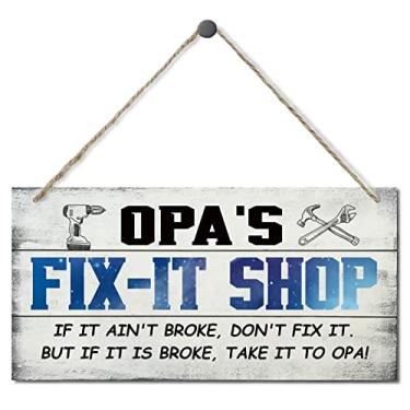 Imagem de EDCTO Placa Estilo Vintage, Opa'S Conserta, Se Não Está Quebrado, Conserte. Mas Leve Para Opa! De Madeira Pendurar, Decoração Casa, Arte Parede Impressa, Presente O Vovô, 30X15 Cm