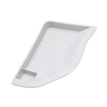 Imagem de Bothyi Tigela de água para répteis, decoração para piscina de tartarugas, tanque de peixes com rampa, prato de comida, alimentador de tartarugas para, Branco