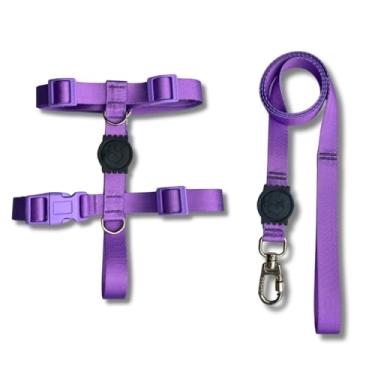 Imagem de Coleira Peitoral Tipo H para Cães - Anti-Puxão com Guia de 1,10m | Varias Estampas (Lilás,M)