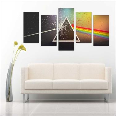 Imagem de Quadro Decorativo Pink Floyd Bandas Mosaico 5 Peças GG
