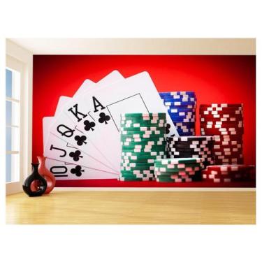Imagem de Papel De Parede 3D Salão De Jogos Cartas Poker 3,5M Jcs53 - Você Decor