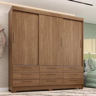 Imagem de Guarda-roupa Casal 194,40 3 Pt 9 Gv Dante Estilo Mm Jatoba