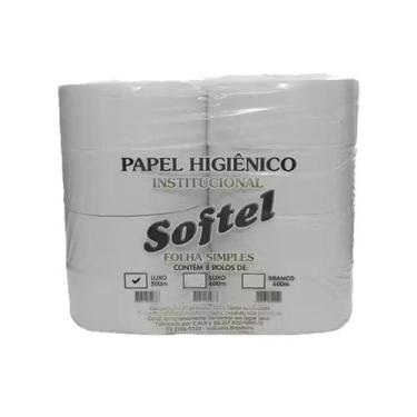 Imagem de Papel Higiênico 500m Luxo Softel com 8 Rolos