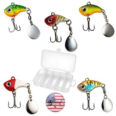 Imagem de Isca de pesca de 5 peças Ice Jig Minnows - Ice Fishing Bass Truut Walleye Pike Crappie Salmon Salmon Saltwater Freshwater Spinner Hard Crankbait Treble Hook Jig Kit (Tamanho 5g)