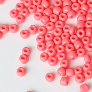 Imagem de Tibaoffy Contas de semente de vidro tamanho 6/0 artesanato 4 mm contas vermelhas melancia para fabricação de joias (total cerca de 100 g, cerca de 1200 peças)