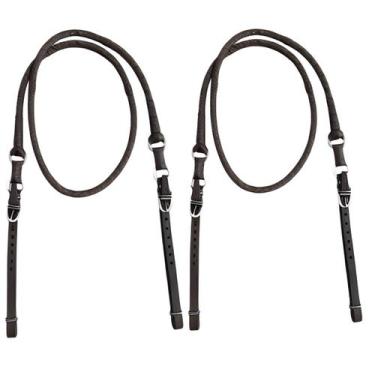 Imagem de Rédea rabo de tatu Trançada De Couro para cavalo - selaria shopping do