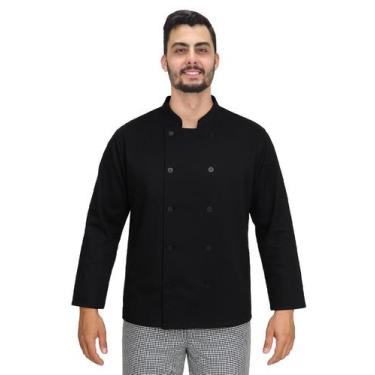 Imagem de Dolmã chef cozinha masculino - Demorgan Uniformes, Preto, G