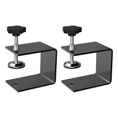 Imagem de 2 braçadeiras C, grampos de instalação frontal de gaveta, clipe de fixação de gaveta, ajustável, estável, móveis, marcenaria, gabarito, braçadeiras de aço inoxidável para marcenaria (preto)