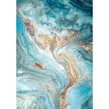 Imagem de Tapete Retangular Moderno Turquesa Ouro Abstrato Azul Oce Ondas Tapetes De Pilha Curta Quarto Quarto Tapete Macio, 180 x 200 cm