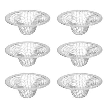 Imagem de AYNEFY 6pcs Aço Inoxidável Dreno Cataforma de Cabelo, Filtro de Malha Mais Largo Filtro de Banheira Extra Acessórios para Banheiros para Chuveiros Pia de Lavanderia Filtros de Pia da