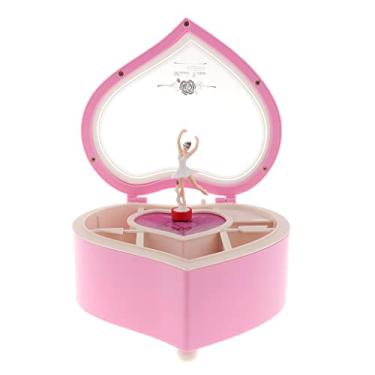 Imagem de IEUDNS Caixa Musical com Dançarina em Movimento - 5,91 X 5,12 X 2,56 Polegadas, Rosa, Tamanho real