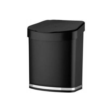 Imagem de Lixeira Em Plástico Eleganza 2,5L Future Preto E Cromado