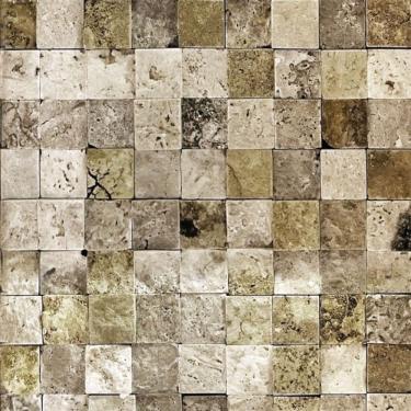 Imagem de Papel De Parede Adesivo Bloco 3D Pedra Lavável Sala Quarto Cozinha 1,5 Metros