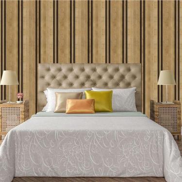 Imagem de Papel De Parede Adesivo Ripado Madeira Lavável Cozinha 3 Metros